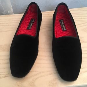 Giorgio Armani Black Velvet Smoking Slippers